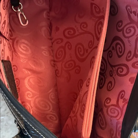 Authentic Brighton Ana Rosa Black Crocodile-Embossed Shoulder Bag - Picture 13 of 16